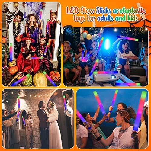 LifBetter 58Pcs Foam Glow Sticks with 3 Modes