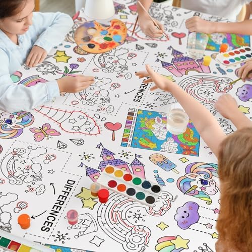 Gatherfun Magical Unicorn Tablecloth for Birthday Parties