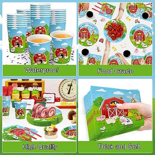150 Pcs Farm Animal Birthday Party Decorations Set