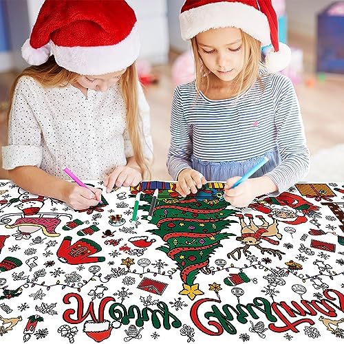 OHOME Xmas Giant Coloring Poster Tablecloth