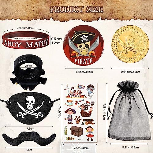 144 Pcs Pirate Party Favors Set for Kids