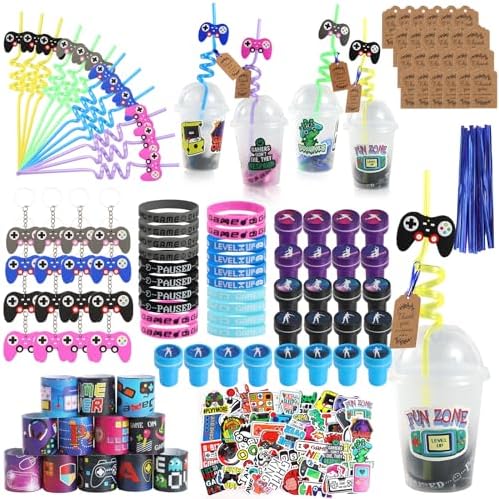 LiYiQ 292 Pcs Video Game Party Favors Set