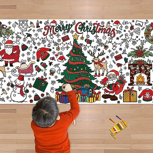 OHOME Xmas Giant Coloring Poster Tablecloth