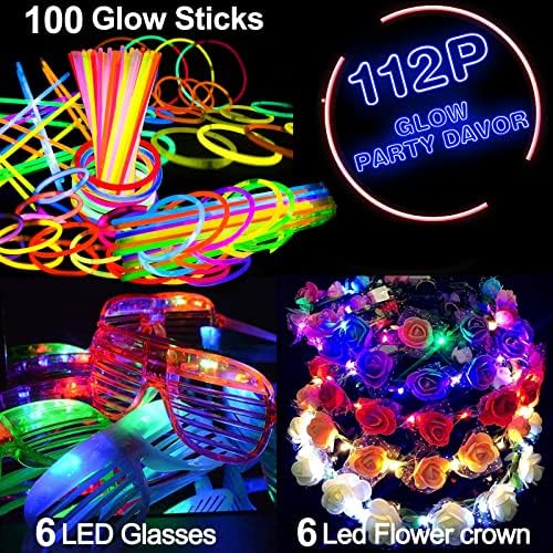 iGeeKid 112PCS Glow in the Dark Party Favors Set