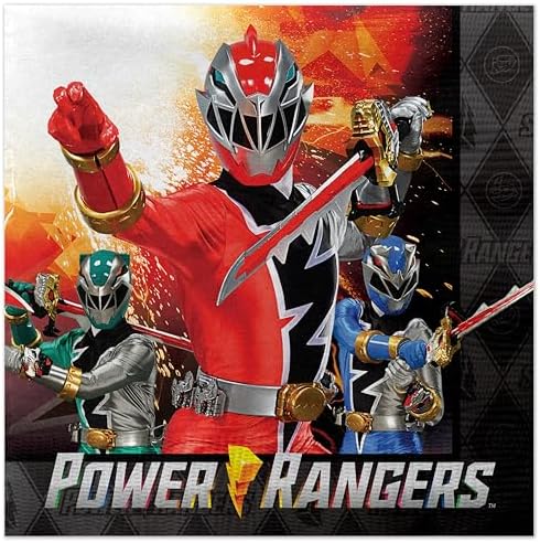 Treasures Gifted Power Rangers Party Napkins - Pack of 32