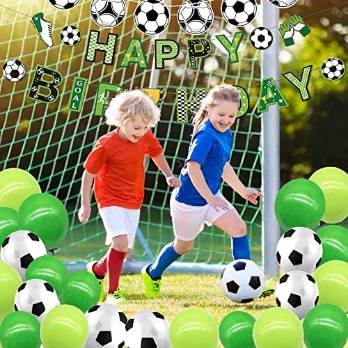 Soccer Birthday Banner Balloons Set