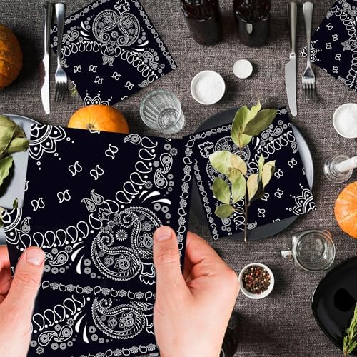 Cholo Black Bandana Napkins 40 Pcs Set