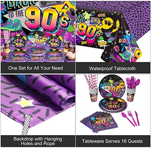Cunhill 90s Party Decorations Supplies Set