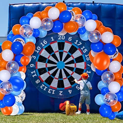 HyDren 198 Pcs Blue Orange Balloons Arch Garland Kit